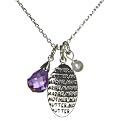 Sterling Silver Gemstome Multi-Lingual Charm Necklace - Mother