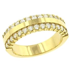 2 Row Pave Diamond Anniversary Band .75cttw by 
