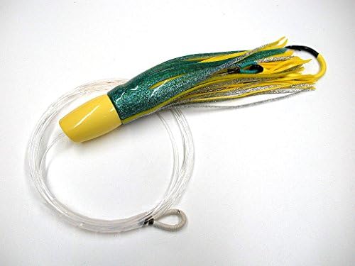 Rigged Yellow Slant Kona Plunger Saltwater Trolling Lure for Marlin Tuna Mahi Wahoo
