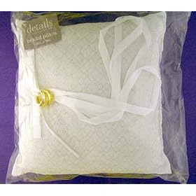 White & Silver Lace Bridal Wedding Ring Bearer Pillow