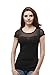 Short Sleeve Sweetheart Neck Dotted mesh top