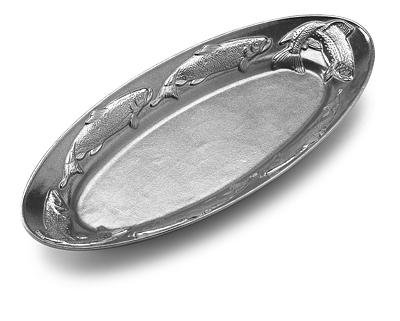 Wilton Armetale Creel & Trout Large Oval Tray