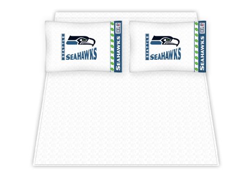 Best Quality Micro Fiber Sheet Set - Seattle Seahawks NFL /Color White Size Twin