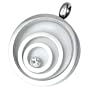 Feminine Womens Stainless Steel Pendant with Floating Cubic Zirconia