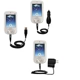 Deluxe Kit for the HTC Magician includes a USB cable with Car and Wall Charger - Gomadic Brand w/ TipExchange Technology
