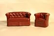 Dollhouse Miniature Modern Real Leather Club Chair
