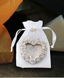 Fashion Craft Rose Desgn Heart Magnet Frame In Mesh Bag - Quantity of 20