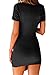 Women's V Neck Short Sleeve Asymmetrical Bodycon Dress