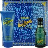 Blue Jeans by Gianni Versace for Men 2 Piece Set Includes: 2.5 oz Eau de Toilette Spray + 6.7 Foaming Gel for Body and Hair