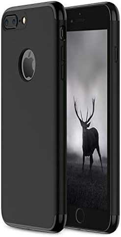 iPhone 7 Plus Case , Rixdas 3 in 1 Ultra Thin and Slim Design Case Anti-Scratch Non Slip Coated Surface With Electroplate Frame Excellent Grip Fit for iPhone 7 Plus (Jet Black)