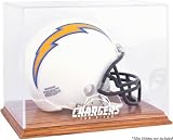 San Diego Chargers Oak Mini Helmet Logo Display Case