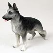 German Shepherd Silver and Black Dog Figurine
