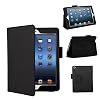 Bestwe� Ipad mini leder case PU Leder H�lle cover tasche Lederh�lle Schutzh�lle Ledertasche mit St�nder Funktion, verstaubarer Stylus Halterung,ein stylus in Schwarz