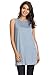 Alexander + David Womens Loose Long JerseyTunic - Knit Tank Top w/High Side Slits