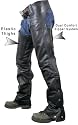 Men's Advanced Dual Comfort System Leather Chaps - Color : black - Size : 40