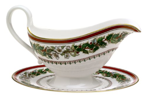 Spode Christmas Rose Sauce Boat & Stand