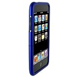 (Blue Rubber) Mivizu iPod Touch 3rd Generation 3G hard rubber skin case for Touch 3rd Gen 8GB, 16GB, 32GB, 64GB with screen protector (newest model)