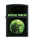 Black Special Forces Green Lettering Zippo Lighter