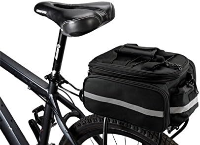 Bicycle Trunk Bag Kapoo Waterproof Bicycle Bag Outdoor Multi-functional Oxford Bike Bag with Rainproof Cover,Durable,Convenient,Easy to Install[1 Year Warranty]