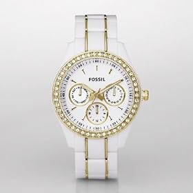 Fossil Stella White &amp; Gold Multifunction Watch