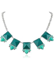 Kensie "Jewel Thief" Silver-Plated Stone Frontal Necklace, 20"