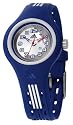 Adidas Kid - ADK1840 - Montre Enfant / Junior - Quartz Analogique - Cadran Argent - Ronde - Bracelet Plastique Bleu et Bandes Blanches