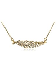 Juicy Couture Pave Feather Wish Necklace, 16"