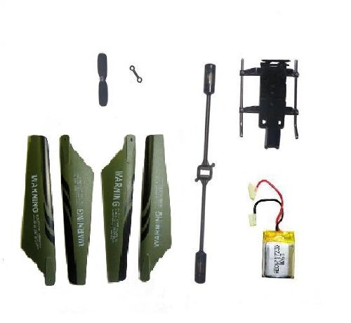 "Full Set Replacement Parts for Syma S107 RC Helicopter, Main Blades, Landing Skids, Battery, Tail Props, Balance Bar and Connect Buckle"