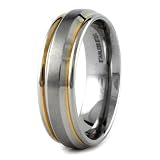 Gold Plated Stainless Steel Wedding Band 7mm (Sizes 8-12)