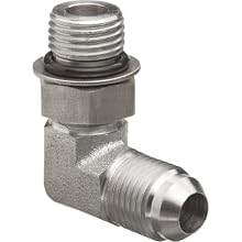 Brennan 6801-06-06-NWO-SS, Stainless Steel JIC Tube Fitting, 06MJ-06MAORB 90 Degree Elbow, 3/8" Tube OD x 9/16"-18 O-ring Boss, Male