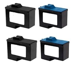 2-Pack (2BK+2C) DELL (Series 2) Black and Color 7Y743 7Y735 Remanufactured Ink Cartridges for Dell A940 and A960 All-In-One Printers
