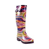 Womens Rain Boots Abstract Print Sz 10 415Xf 2ElfL. SL160 Womens Rain Boots Abstract Print Sz 10