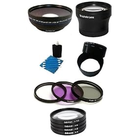 SAVEoN 58mm Lens Bundle Kit For Nikon Coolpix P7000 Digital Camera Includes Adapter Tube + 0.4X Wide Angle Lens + 2X HD Telephoto Lens + 4-Piece +1 +2 +4 +10 Close-Up Macro Filter Set (58mm) + Multi-Coated 3-PC Filter Kit (UV-CPL-FLD) + Camera Cleaning Kit