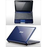 MSI U135-208US 10-Inch Blue Netbook - 3 Hour Battery Life