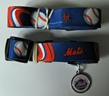 New York Mets Dog Pet Set Leash Collar ID Tag XS