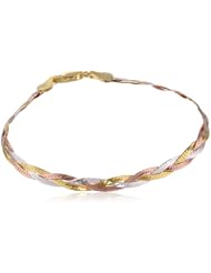 18kt Gold over Sterling Silver Diamond Cut Italian Textured Bracelet