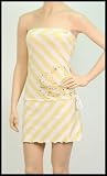 G Unit - G-Unit Girls "Stripe" Tube Dress, White/Yellow