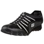 Skechers Women's Sassies - Infused Sneaker,Black/Silver,8 M US