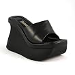 4 1/2 Inch Hot Black Wedge Shoes Platform Sandals Goth Shoes