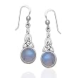 Sterling Silver Rainbow Moonstone Celtic Knot Earrings