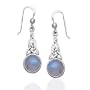 Sterling Silver Rainbow Moonstone Celtic Knot Earrings