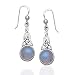Sterling Silver Rainbow Moonstone Celtic Knot Earrings