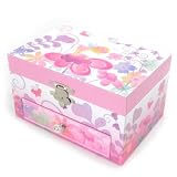 Coffret &agrave; Bijoux Musical "Ballerine" rose blanc