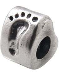 Sterling Silver Footprint Zable Bead Charm bz26.992