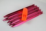 Tent Accessories Online Shop Ranking 19. 8 Pack Ultralight Aluminum Alloy Tent Stakes Y Beam Magenta Ground Hog