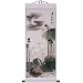 Hand-Painted 48" Oriental Wall Art Scroll - Two Herons & Crescent Moon With White Border