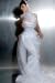 Velda Lauder White Duchess Satin Drop Bead Underbust Corset