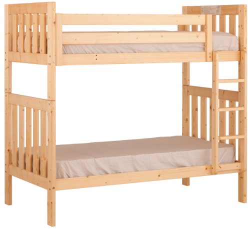 Canwood Alpine II Twin over Twin Bunk Bed with Vertical Ladder/Guard Rail, Natural