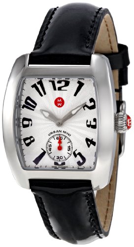Michele Women's MWW02A000128 Urban Mini Black Leather Strap Watch