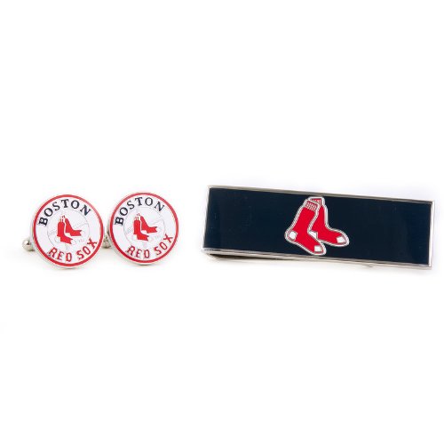 MLB Boston Red Sox Cufflinks and Money Clip Gift Set